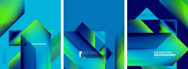 Ensemble Vectoriel Décors Abstraits Affiches Géométriques Formes Colorées Aux Couleurs — Image vectorielle