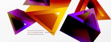 3d üçgen soyut arkaplan. Temel şekil teknolojisi ya da iş konsepti bileşimi. Duvar kağıdı, afiş, arkaplan veya iniş için moda tekno iş şablonu