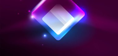 Neon parıldayan tekno çizgiler ve oklar, yüksek teknolojili soyut arkaplan şablonu