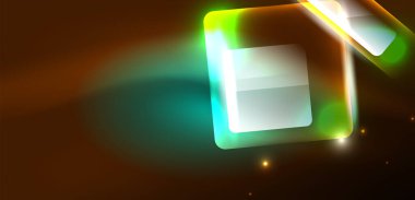 Neon parıldayan tekno çizgiler ve oklar, yüksek teknolojili soyut arkaplan şablonu