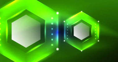 Soyut arkaplan neon altıgen vektör çizimi
