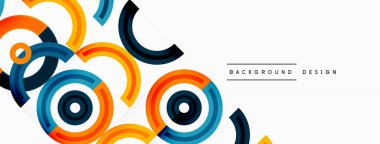 Renkli çember soyut arkaplan. Duvar kağıdı, afiş, sunum, arkaplan şablonu