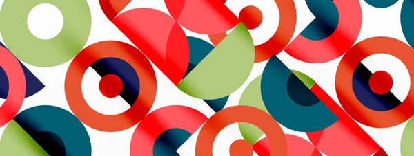 Чистый Минимальный Круг Фона Цветной Шаблон Обоев Баннера Фона Посадки — стоковый вектор