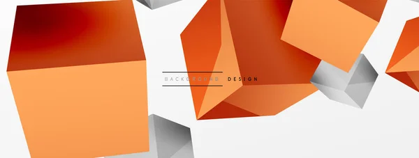 stock vector 3d vector abstract background. Flying cubes composition. Trendy techno business template for wallpaper, banner, background or landing