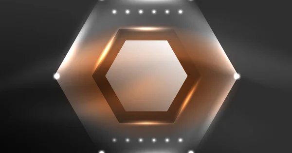 Neon Hexagon Background Tech Design Wallpaper Banner Background Landing Page — Stock Vector