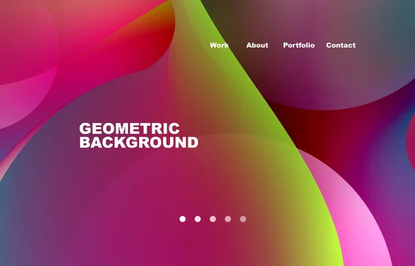 Landing Page Abstract Liquid Background Flowing Shapes Design Circle Web — Stockvector