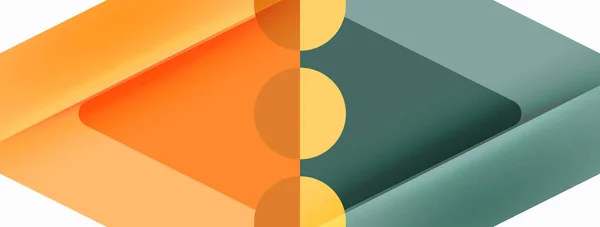 Trendy Minimal Geometric Abstract Background Triangles Squares Circles Bright Colors — Stockový vektor