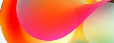 Fluid abstract background, round shapes and circle flowing design for wallpaper, banner, background or landing