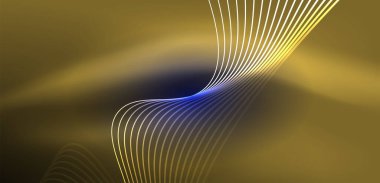 Soyut arkaplan neon dalgası. Duvar kağıdı, afiş, arkaplan, iniş sayfası, duvar resimleri, davetiyeler, posterler için yüksek teknoloji tasarımı