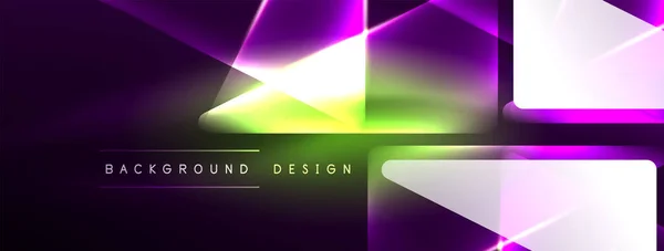 Canlı Geometrik Neon Parlak Hat Arkaplanı Biçimlerin Satırların Renklerin Parıltının — Stok Vektör