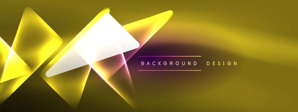 Яркий геометрический неоновый сияющий фон. Смелый и смелый набор осколков, подкладок, цветов и блеска, перфект для футуристических современных дизайнов, презентаций hi-tech, технологических веб-страниц