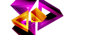 3d üçgen soyut arkaplan. Temel şekil teknolojisi ya da iş konsepti bileşimi. Duvar kağıdı, afiş, arkaplan veya iniş için moda tekno iş şablonu