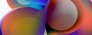 Fluid abstract background. Liquid color gradients composition. Round shapes and circle flowing design for wallpaper, banner, background or landing