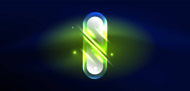 Soyut arkaplan parlayan neon ışıklı geometrik şekiller. Duvar kağıdı, bayrak, arkaplan, kart, kitap illüstrasyonu, iniş sayfası için uzay kozmik ya da sihirli enerji vektör duvar kağıdı