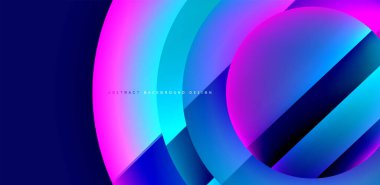 Parlak yüzeyi ve ışığı olan daireler ve gölge efektleri soyut arka plan. Kapaklar, şablonlar, el ilanları, afişler, broşürler, afişler için şablon