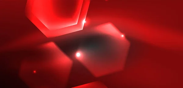 Εξάγωνο Αφηρημένο Φόντο Techno Λαμπερό Νέον Εξάγωνο Σχήματα Διάνυσμα Εικονογράφηση — Διανυσματικό Αρχείο