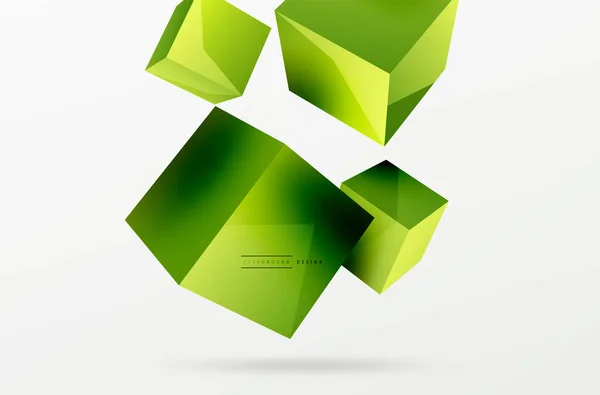Cubes Vector Abstract Background Composition Square Shaped Basic Geometric Elements — 스톡 벡터