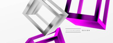 3D cube shapes vector geometric background. Trendy techno business template for wallpaper, banner, background or landing