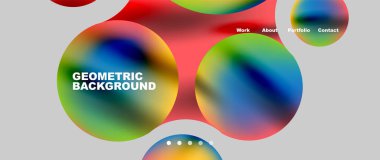 Flowing gradient colors and round elements and circles. Vector illustration for wallpaper, banner, background, leaflet, catalog, cover, flyer