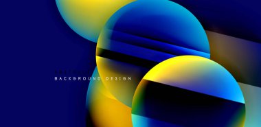 Parlak yüzeyi ve ışığı olan daireler ve gölge efektleri soyut arka plan. Kapaklar, şablonlar, el ilanları, afişler, broşürler, afişler için şablon