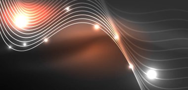 Soyut arkaplan neon dalgası. Duvar kağıdı, afiş, arkaplan, iniş sayfası, duvar resimleri, davetiyeler, posterler için yüksek teknoloji tasarımı