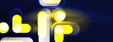 Parlak yuvarlak şekiller soyut arkaplan. Duvar kağıdı, afiş, sunum, arkaplan şablonu