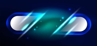 Soyut arkaplan parlayan neon ışıklı geometrik şekiller. Duvar kağıdı, bayrak, arkaplan, kart, kitap illüstrasyonu, iniş sayfası için uzay kozmik ya da sihirli enerji vektör duvar kağıdı