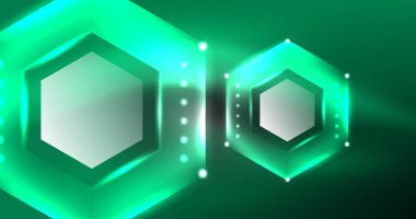 Neon altıgen arka plan. Duvar kağıdı, afiş, arkaplan, iniş sayfası, duvar resimleri, davetiyeler, posterler için yüksek teknoloji tasarımı