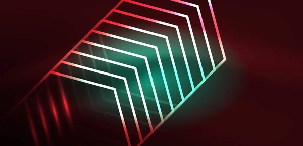Abstraktní Pozadí Techno Neonových Šestiúhelníků Tech Vektorová Ilustrace Pro Tapety — Stockový vektor