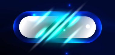 Soyut arkaplan parlayan neon ışıklı geometrik şekiller. Duvar kağıdı, bayrak, arkaplan, kart, kitap illüstrasyonu, iniş sayfası için uzay kozmik ya da sihirli enerji vektör duvar kağıdı