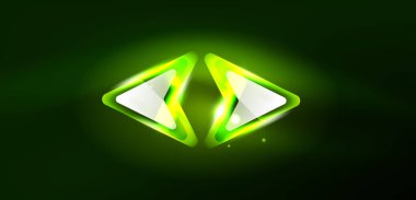 Neon parıldayan tekno çizgiler ve oklar, yüksek teknolojili soyut arkaplan şablonu