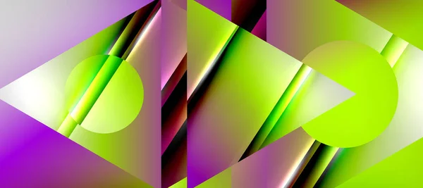 Triangle Abstract Background Shiny Glossy Effects Vector Illustration Wallpaper Banner — Vettoriale Stock