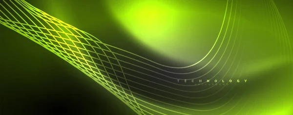 Linee Onda Neon Techno Moto Elettrico Dinamico Concetto Velocità Modelli — Vettoriale Stock