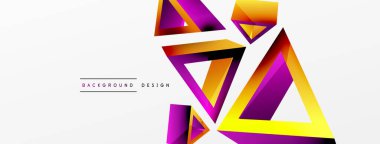 Triangle abstract background. 3d vector basic shape technology or business concept composition. Trendy techno business template for wallpaper, banner, background or landing