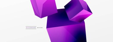 3d cubes vector abstract background. Composition of 3d square shaped basic geometric elements. Trendy techno business template for wallpaper, banner, background or landing