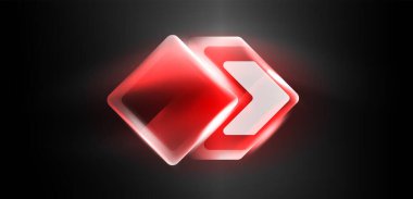 Neon hız oku ve çizgi arka planı şekillendirir. Parlak arka planlı yüksek teknoloji konsepti. Karanlıkta parlayan ışık efekti