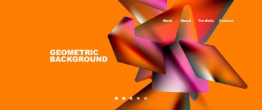 Abstract geometric landing page. Creative background for wallpaper, banner, background or web