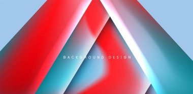 Örtüler, şablonlar, el ilanları, broşürler, afişler için üstüste binen üçgenler ve sıvı gradyanlarla soyut fırın