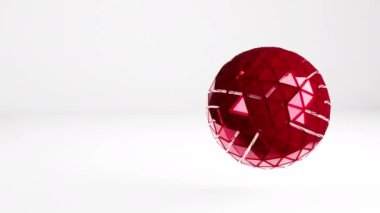 Pürüzsüz ve modern 3 boyutlu küre döner, cam parlak yüzey. Soyut hareket grafikleri canlandırması