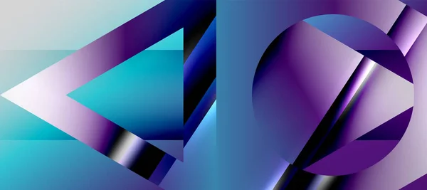 Triangle Abstract Background Shiny Glossy Effects Vector Illustration Wallpaper Banner — Stok Vektör