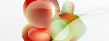 Fluid abstract background, round shapes and circle flowing design for wallpaper, banner, background or landing