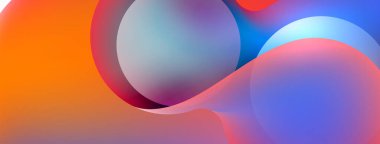 Fluid abstract background. Liquid color gradients composition. Round shapes and circle flowing design for wallpaper, banner, background or landing