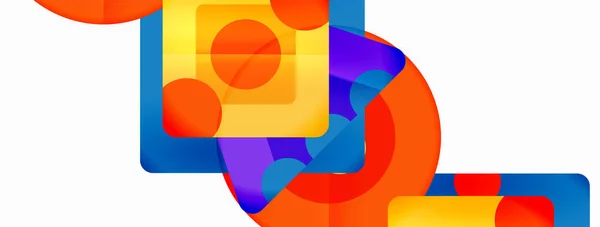 Fond Abstrait Géométrique Minimal Mode Triangles Carrés Cercles Couleurs Vives — Image vectorielle