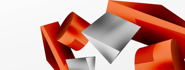 Metallic Shape Vector Geometric Background Trendy Techno Business Template Wallpaper — Stock Vector