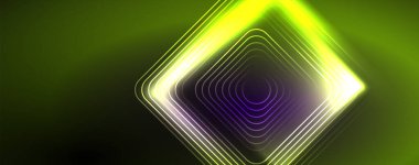 Neon parlak çizgiler ve açılar, sihirli enerji uzay ışığı konsepti. Duvar kağıdı, afiş, arkaplan, broşür, katalog, kapak, broşür