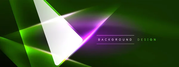 Vibrant Geometric Neon Shiny Line Background Bold Stunning Display Shapes — Stock Vector