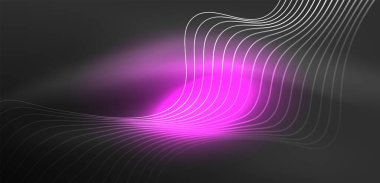 Soyut arkaplan neon dalgası. Duvar kağıdı, afiş, arkaplan, iniş sayfası, duvar resimleri, davetiyeler, posterler için yüksek teknoloji tasarımı