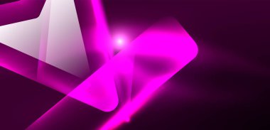 Neon parıldayan tekno çizgiler ve oklar, yüksek teknolojili soyut arkaplan şablonu