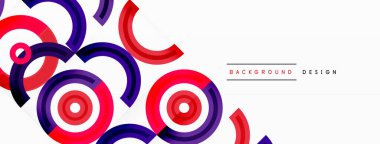 Çemberler, ızgara desenli soyut bir arka planda düzenlenir ve çeşitli renklerin gölgeleri de dahil olmak üzere farklı renk aralıklarına sahiptir. Duvar kağıdı, afiş, sunum, arkaplan şablonu
