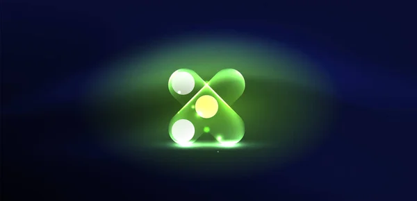 Abstrait Lumineux Néon Lumière Techno Cercles Fond — Image vectorielle
